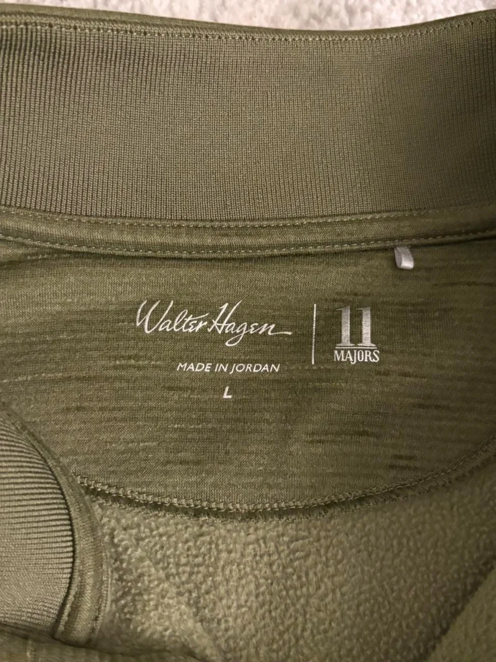 Men’s Walter Hagen Olive Green Golf Quarter Zip Sweater Size Large